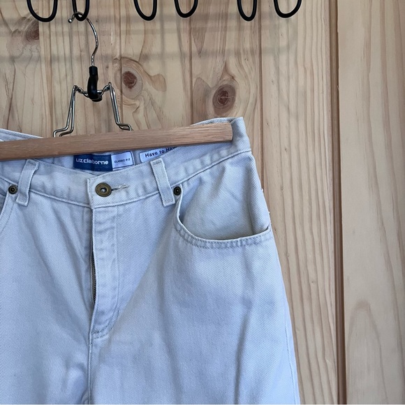 5/$30🦄 Vintage Liz Claiborne Ivory Denim Pants - Picture 6 of 6
